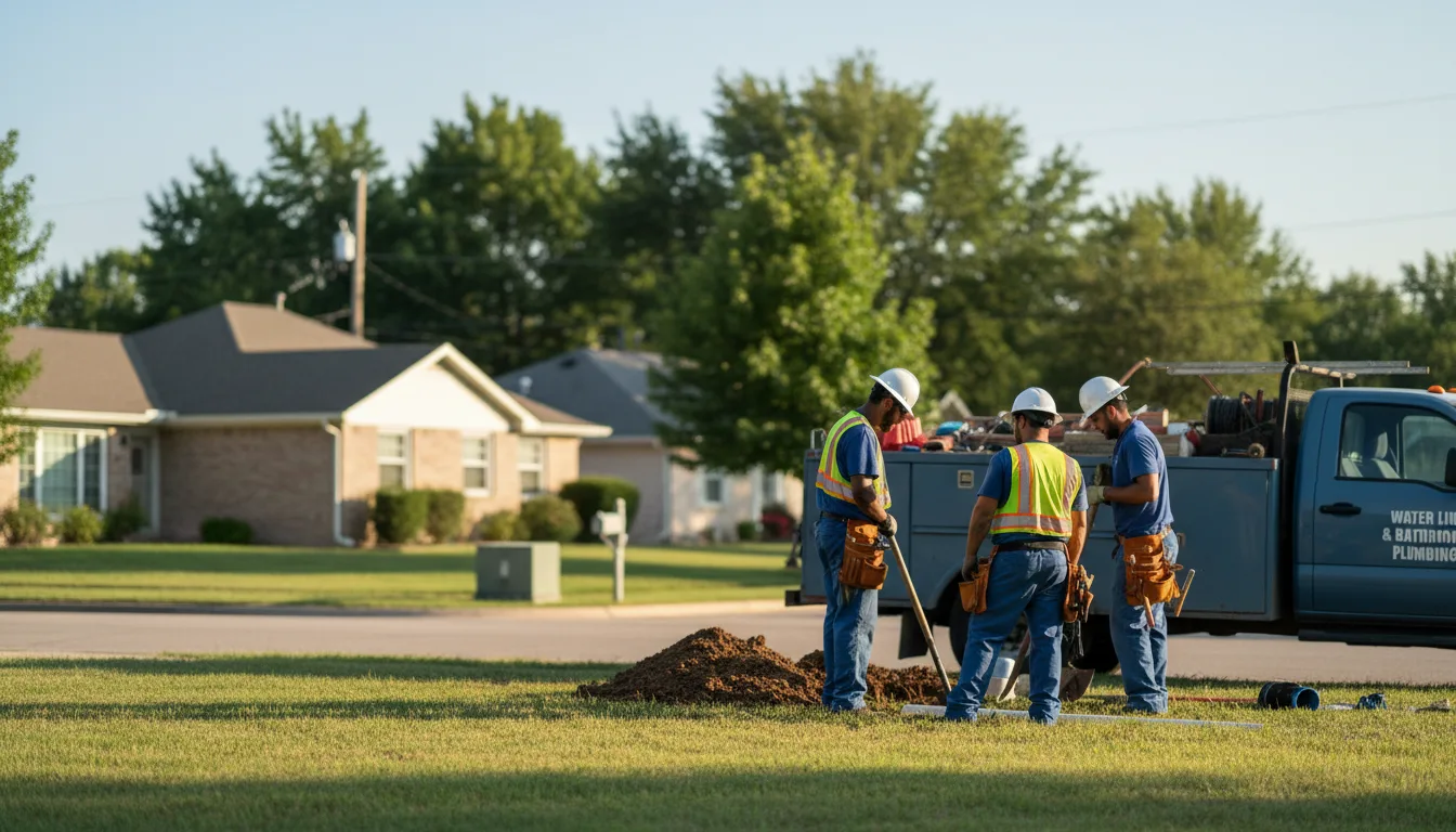 Residential water line and bathroom plumbing service in Berea, OH